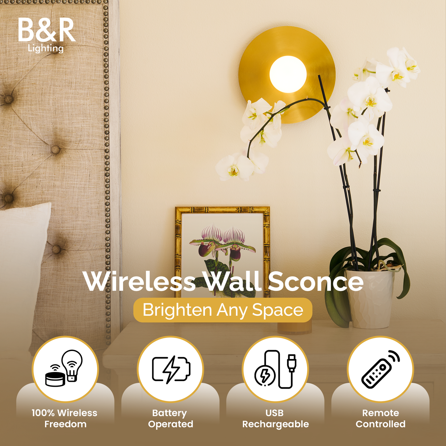Nova Wireless Battery Operated Wall Sconces